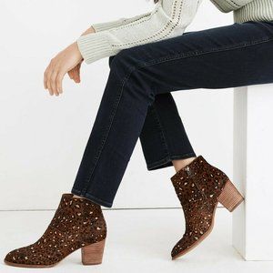 BNIB NEW MADEWELL Rosie Ankle Boot in Painted Leopard Calf Hair Shoes Sz US 8!